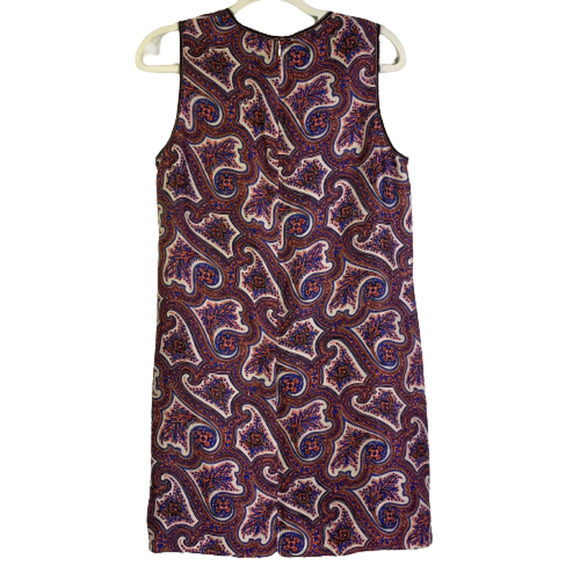 THEORY Red & Blue Brindina Veranda Paisley Silk Shift Dress - Picture 10 of 14